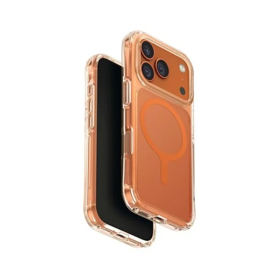 Uniq hybrid iphone 17 pro (2025) 6.3 magclick charging lpx classic (af) - frost clear/volt orange